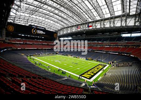 Houston, TX, USA. Januar 2024. Im Stadion vor dem College Football Playoff National Championship Spiel zwischen den Michigan Wolverines und den Washington Huskies im NRG Stadium in Houston, Texas. Darren Lee/CSM/Alamy Live News Stockfoto