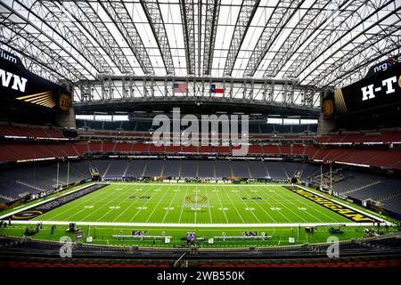 Houston, TX, USA. Januar 2024. Im Stadion vor dem College Football Playoff National Championship Spiel zwischen den Michigan Wolverines und den Washington Huskies im NRG Stadium in Houston, Texas. Darren Lee/CSM/Alamy Live News Stockfoto