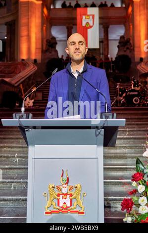 Belit Onay beim Neujahrsempfang 2024 im Neuen Rathaus. Hannover, 08.01.2024 *** Belit Onay beim Neujahrsempfang 2024 im Neuen Rathaus Hannover, 08 01 2024 Foto:Xu.xStammx/xFuturexImagex onay 4102 Stockfoto