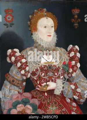 Elizabeth I., das Pelikanerporträt 1572, Gemälde von Nicholas Hilliard Stockfoto