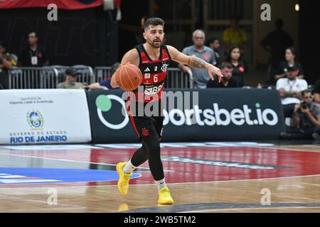 Rio De Janeiro, Brasilien. Januar 2024. Flamengo x Vasco für den neuen Basketball Brasilien (NBB), der am Montagabend (8) in Maracanãzinho in Rio de Janeiro, RJ, ausgetragen wird. Quelle: Celso Pupo/FotoArena/Alamy Live News Stockfoto