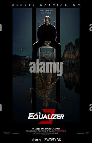 The Equalizer 3 (2023) von Antoine Fuqua mit Denzel Washington, Dakota Fanning und Eugenio Mastrandrea. Robert McCall findet sich in Süditalien wieder, aber er entdeckt, dass seine Freunde unter der Kontrolle lokaler Kriminalbosse stehen. Während die Ereignisse tödlich werden, weiß McCall, was er tun muss: Werde zum Beschützer seiner Freunde, indem er gegen die Mafia kämpft. US-Poster mit einem Blatt ***NUR FÜR REDAKTIONELLE ZWECKE***. Quelle: BFA / Columbia Pictures Stockfoto