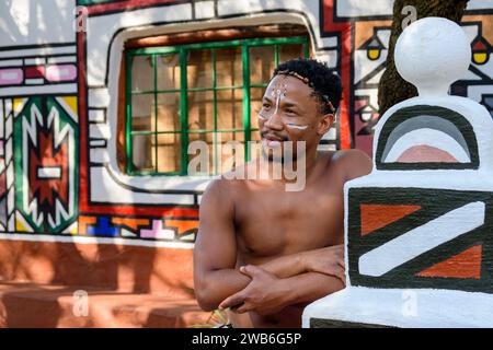 Männlicher Erwachsener, Lesedi Cultural Village, Lanseria, Gauteng, Südafrika Stockfoto