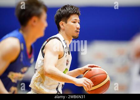 Ryuichi Kishimoto (Goldene Könige), 6. JANUAR 2024 - Basketball: 2023-24 B. LIGA B1 Ligaspiel zwischen Fighting Eagles Nagoya 68-57 Ryukyu Goldene Könige im Biwajima Sports Center in Nagoya, Japan. Quelle: SportsPressJP/AFLO/Alamy Live News Stockfoto
