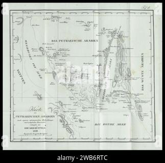 1826 Rüppell Karte von Arabia Petrea (Sinai). Stockfoto