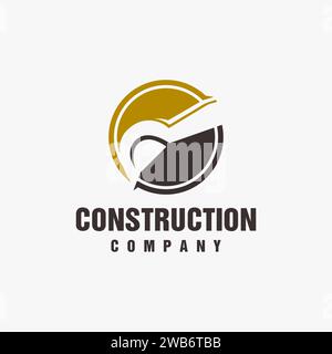 Einfacher Bagger und Baggerlader Logo, Konstruktion Logo Symbol Vektorvorlage auf weißem Hintergrund Stock Vektor