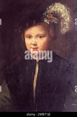 Anonym - Porträt eines Jungen, evtl. Sigismund Augustus (1520-1572). Stockfoto