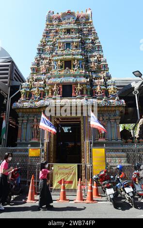 Sri Maha Mariamman Tempel auf der Silom Road, Bangkok, Thailand. Stockfoto