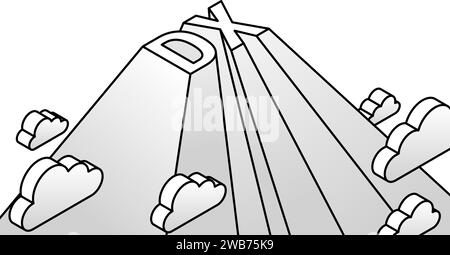 Bilder von Geschäftserfolg und -Wachstum durch DX, einfache isometrische Illustrationen Stock Vektor