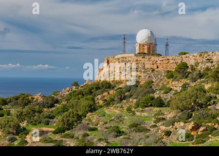 Radarstation bei Dingli Cliffs, Malta Stockfoto