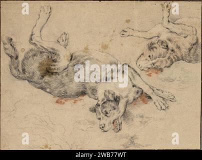 Frans Snyders - zwei sterbende Hunde. Stockfoto