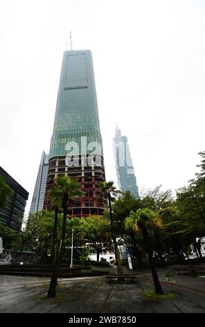 Die Sky Taipei in ihrer letzten Bauphase. Taipeh, Taiwan. Stockfoto