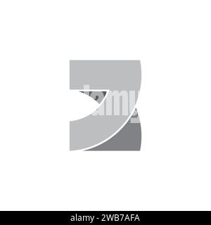Buchstabe bj Schatten flach einfacher geometrischer Logo-Vektor Stock Vektor