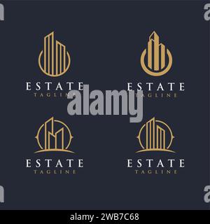 Set von Property Real Estate Logo-Symbol Stock Vektor