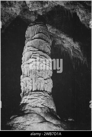 ''große Formationen oder Kuppel in der 'Hall of the Giants' oder 'Big Room', Carlsbad Caverns National Park,''' New Mexico. (verti - Stockfoto