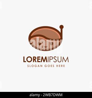 Lustiges Kaffeeroboter-Logo Maskottchen-Zeichentricksymbol auf weißem Hintergrund Stock Vektor