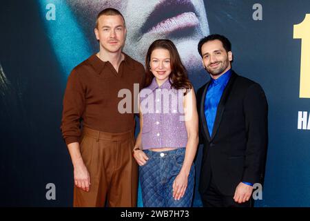 Filmpremiere - 15 Jahre Albrecht Schuch, Hannah Herzsprung und Hassan Akkouch bei der Filmpremiere 15 Jahre im Kino International am 08.01.2024 in Berlin. *** Filmpremiere 15 Jahre Albrecht Schuch, Hannah Herzsprung und Hassan Akkouch bei der Filmpremiere 15 Jahre im Kino International am 08 01 2024 in Berlin Copyright: XEventpressxKochanx Stockfoto