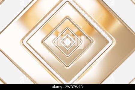 Abstrakte Metallgeometrie, Metalltunnel, 3D-Rendering. 3D-Abbildung. Stockfoto