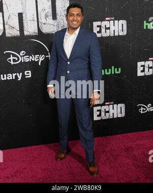 Los Angeles, USA. Dezember 2023. Tenoch Huerta kommt am Montag, den 8. Januar 2023, zum ECHO Launch Event der Marvel Studios im Regency Village Theatre in Westwood, KALIFORNIEN. (Foto: Sthanlee B. Mirador/SIPA USA) Credit: SIPA USA/Alamy Live News Stockfoto