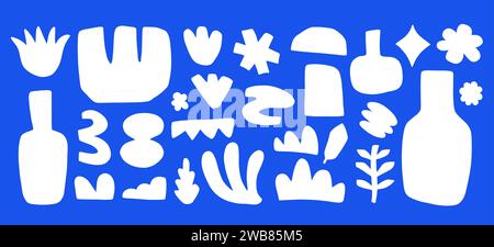 Schneide abstrakte organische Formen aus. Collage Formularset Stock Vektor