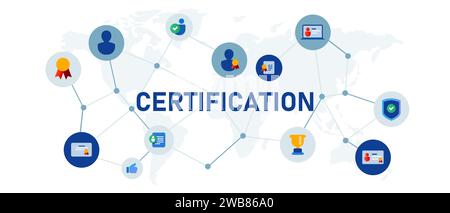 Erfolgreicher Abschluss der Zertifizierung für die beste Qualifikation mit Medaille Stock Vektor