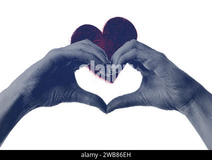 Valentinsplakat. Schöne Liebe, Grunge Dekorative Wand Hintergrund. Design-Layout Für Valentines. Banner Mit Rauer, Stilisierter Textur Und Kopierbereich. Stockfoto