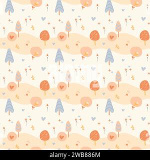 Böhmisches Babymuster. Nahtloses Babymuster im Boho-Stil. Stock Vektor