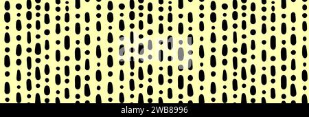 Kleines Strichmuster. Nahtloses minimales Strichmuster, kleine Elemente auf gelbem Hintergrund. Stock Vektor