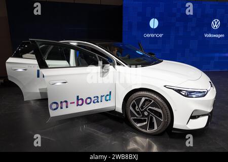 Volkswagen ID, USA. , . Media Days im Mandalay Bay in Las Vegas, NV am 8. Januar 2024. (Travis P Ball/SIPA USA) Credit: SIPA USA/Alamy Live News Stockfoto