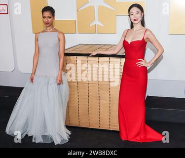 New York City, Usa. Januar 2024. MANHATTAN, NEW YORK CITY, NEW YORK, USA - 08. JANUAR: Gugu Mbatha-Raw und Yun Jee Kim kommen am 8. Januar 2024 zur Weltpremiere von Netflix's Lift im Jazz im Lincoln Center for the Performing Arts in Manhattan, New York City, New York, USA. (Foto von Christian Lora/Image Press Agency) Credit: Image Press Agency/Alamy Live News Stockfoto