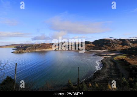 Herbstblick über Loch Ewe, Poolewe Village, Wester Ross, North West Highlands in Schottland, Großbritannien Stockfoto