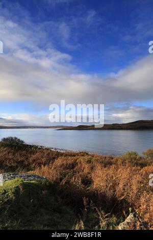 Blick auf Gruinard Bay, Gruinard Village, Wester Ross, North West Highlands von Schottland, Großbritannien Stockfoto