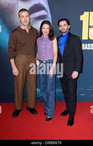 Albrecht Schuch, Hannah Herzsprung und Hassan Akkouch bei der Premiere des Kinofilms 15 Jahre im Kino International. Berlin, 08.01.2024 *** Albrecht Schuch, Hannah Herzsprung und Hassan Akkouch bei der Premiere des Films 15 Jahre im Kino International Berlin, 08 01 2024 Foto:XF.xKernx/xFuturexImagex 15 jahre 4176 Stockfoto