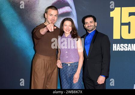 Albrecht Schuch, Hannah Herzsprung und Hassan Akkouch bei der Premiere des Kinofilms 15 Jahre im Kino International. Berlin, 08.01.2024 *** Albrecht Schuch, Hannah Herzsprung und Hassan Akkouch bei der Premiere des Films 15 Jahre im Kino International Berlin, 08 01 2024 Foto:XF.xKernx/xFuturexImagex 15 jahre 4181 Stockfoto