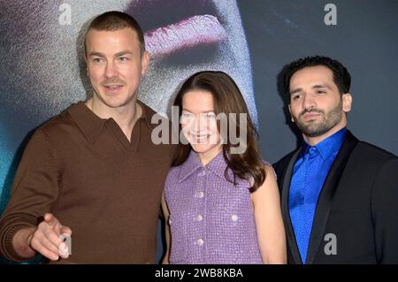 Albrecht Schuch, Hannah Herzsprung und Hassan Akkouch bei der Premiere des Kinofilms 15 Jahre im Kino International. Berlin, 08.01.2024 *** Albrecht Schuch, Hannah Herzsprung und Hassan Akkouch bei der Premiere des Films 15 Jahre im Kino International Berlin, 08 01 2024 Foto:XF.xKernx/xFuturexImagex 15 jahre 4183 Stockfoto