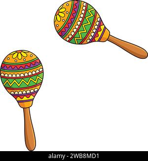 Maracas Cartoon Farbige Clipart-Illustration Stock Vektor