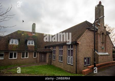 Newhaven, 6. Januar 2024: Das ehemalige Guinness Trust Ferienhaus in South Heighton Stockfoto