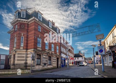 Newhaven, 6. Januar 2024: Die ehemalige National Westminster Bank und die High Street Stockfoto