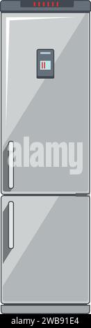 Küche Kühlschrank Symbol in flachem Stil. Vektorabbildung Stock Vektor