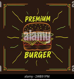 Design Des Hauptbildmenüs Von Color Burger Stock Vektor
