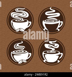 4 Tassen Kaffee-Logo-Design Stock Vektor