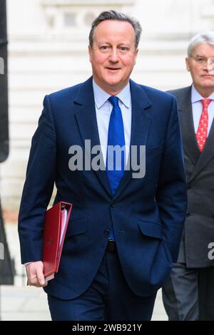 London, Großbritannien. 9. Januar 2023. Außenminister Lord David Cameron besuchte ein Kabinett in der Downing Street 10, London. Das Foto sollte lauten: Matt Crossick/Empics/Alamy Live News Stockfoto