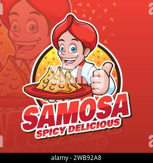 Samosa Chef Maskottchen Vektor Design Stock Vektor