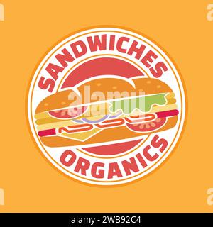Schlichtes Sandwich-Logo In Weichen Farben Stock Vektor