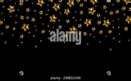 Goldene Sterne fallen nach unten Vektor-Illustration Design Stock Vektor