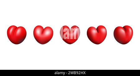 3D Heart Set Vektor Illustration Design. Stock Vektor