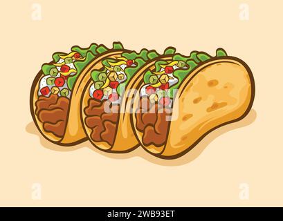 Dreifache Taco-Vektorbilder Stock Vektor
