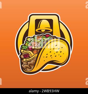 Taco Bell House Logo-Design Stock Vektor