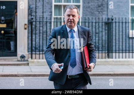 Downing Street, London, Großbritannien. Januar 2024. Mel Stride, Staatssekretär für Arbeit und Pensionen, nimmt an der wöchentlichen Kabinettssitzung in der Downing Street 10 Teil. Foto: Amanda Rose/Alamy Live News Stockfoto