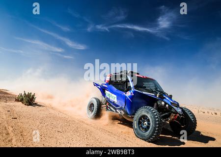 309 CASALE Ignacio (chl), LEON Alvaro (chl), X-RAID Yamaha Supported Team, Yamaha X-RAID YXZ 1000 R Turbo, FIA Challenger, Action während der vierten Etappe der Dakar 2024 am 9. Januar 2024 zwischen Al Salamiya und Al-Hofuf, Saudi Arabien Stockfoto